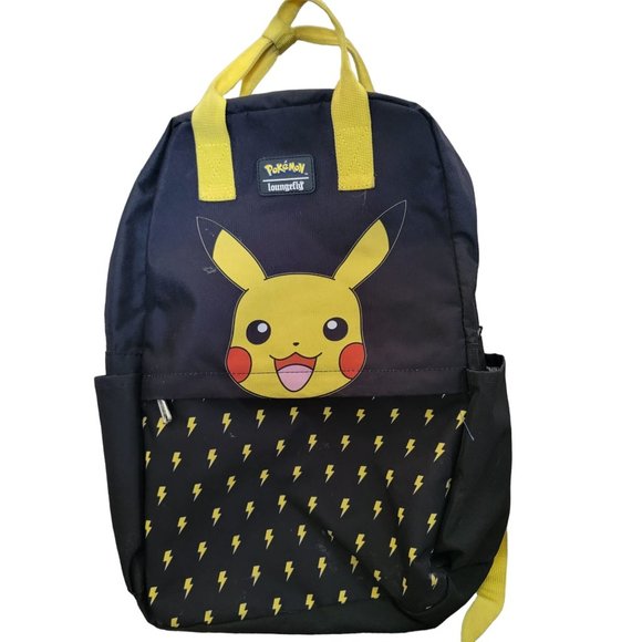 Loungefly Pikachu Pokemon Black Yellow Backpack Lighting Bolt School Casual